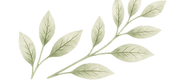 Decorative watercolor leafy branches