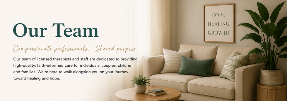 Building Hope Counseling team introduction with a warm therapy office